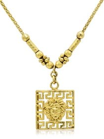 21K Yellow Gold Medusa Necklace