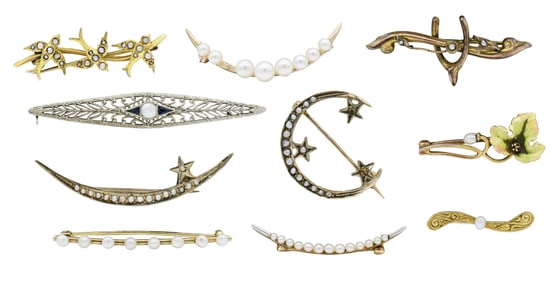 Group of Gold Brooches