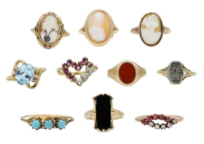 Group of Yellow Gold Rings