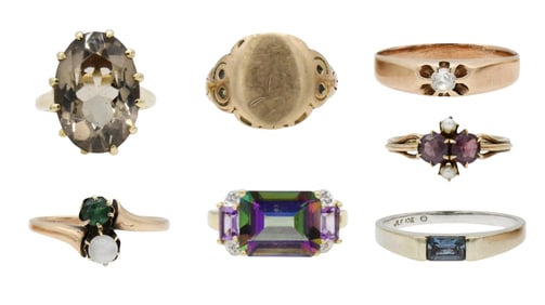 Group of 10K Yellow Gold Rings