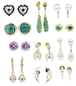 Group of Gold Earrings