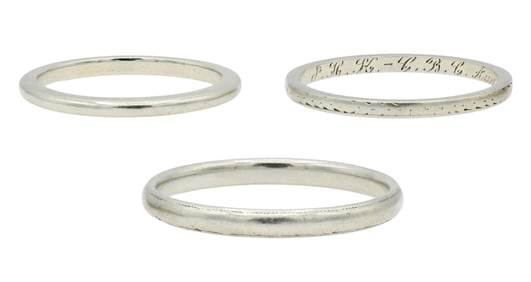 Three 18K White Gold Ring Bands