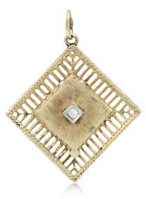 14K Yellow Gold & Diamond Pendant