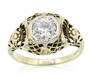 14K Yellow Gold & Diamond Ring