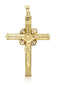 18K Yellow Gold & Pearl Crucifix Pendant