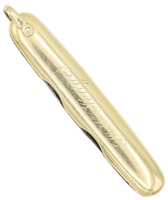 George Wostenholm 14K Yellow Gold & Stainless Steel Pocket Knife