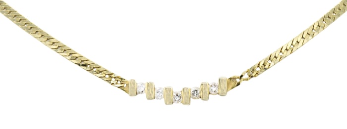 14K Yellow Gold & Diamond Necklace