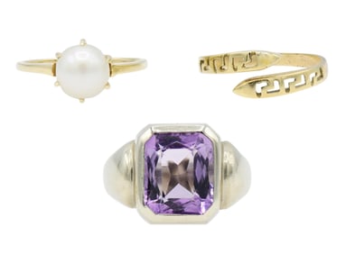 Three 14K Yellow Gold Rings