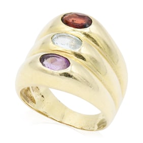 14K Yellow Gold & Gemstone Ring