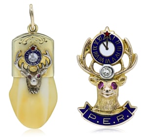 Yellow Gold Masonic Pendant & Pin