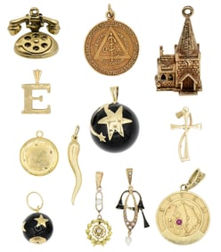 Group of Yellow Gold Pendants