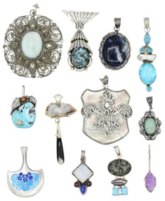 Group of Sterling Silver Pendants