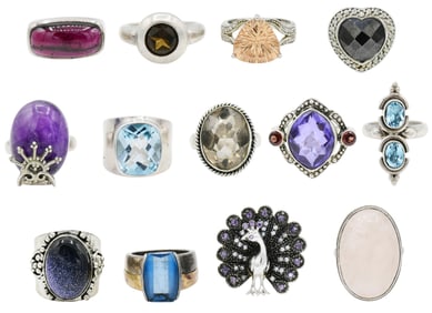 Group of Sterling Silver Rings