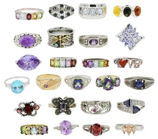 Group of Sterling Silver Rings