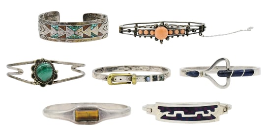 Group of Sterling Silver Bracelets