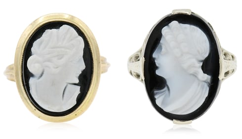 Two Yellow Gold Cameo Rings