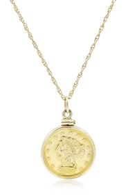 14K Yellow Gold 1907 Liberty Head Coin Pendant Necklace