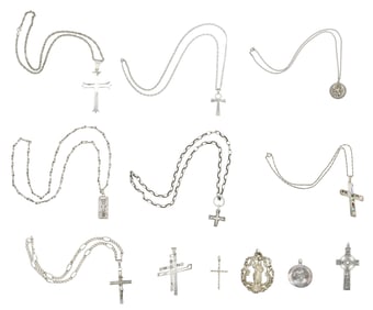 Group of Sterling Silver Necklaces & Pendants