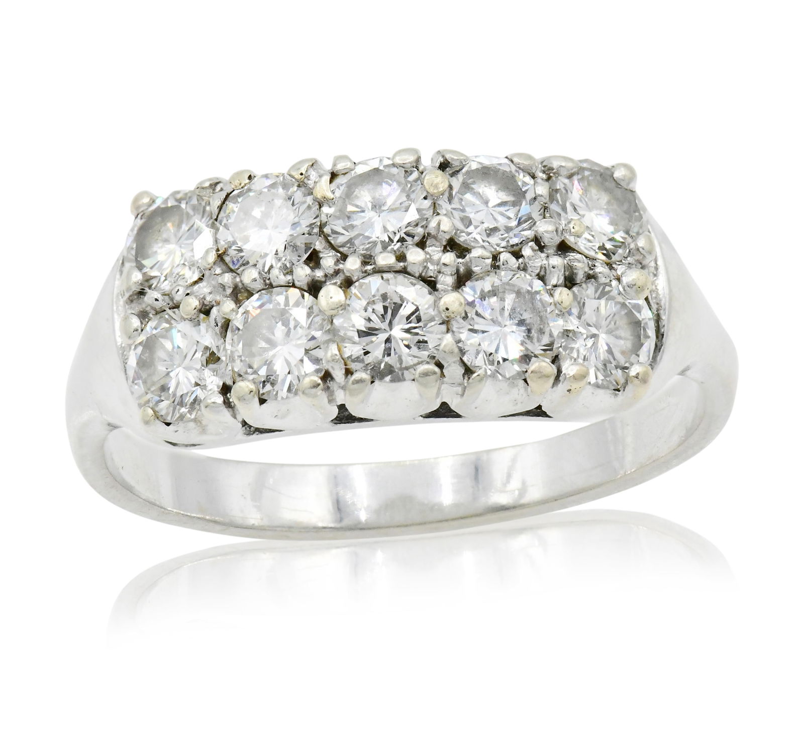 10K White Gold Plated & Diamond Ring (1 of 5)