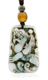Carved Jade Dragon Pendant Hanging Charm