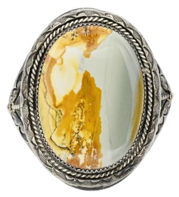 Sterling Silver & Desert Landscape Jasper Cuff Bracelet