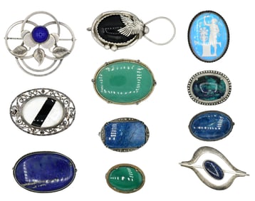 Group of Sterling Silver Brooches