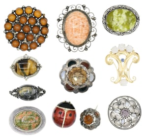 Group of Sterling Silver Brooches