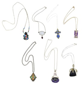 Group Of Sterling Silver Necklaces