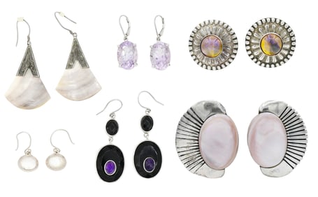 Group of Sterling Silver Earrings