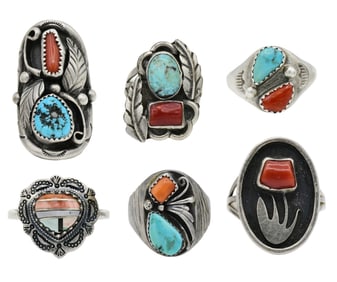 Group of Sterling Silver Rings