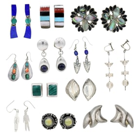 Group of Sterling Silver Earrings