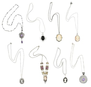 Group of Sterling Silver Necklaces
