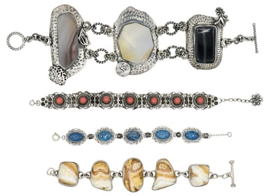 Group of Sterling Silver Bracelets
