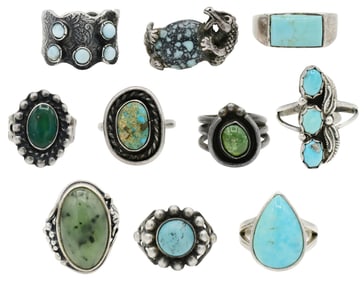 Group of Sterling Silver Rings