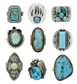 Group of Sterling Silver Rings