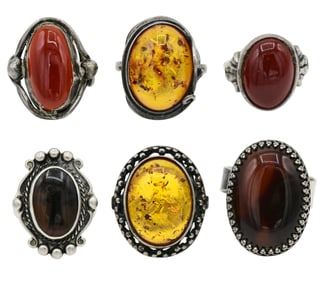 Group of Sterling Silver Rings