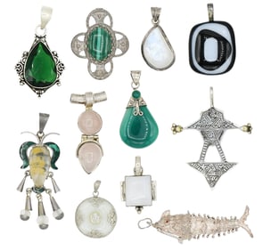 Group of Sterling Silver Pendants