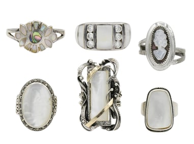 Group of Sterling Silver Rings