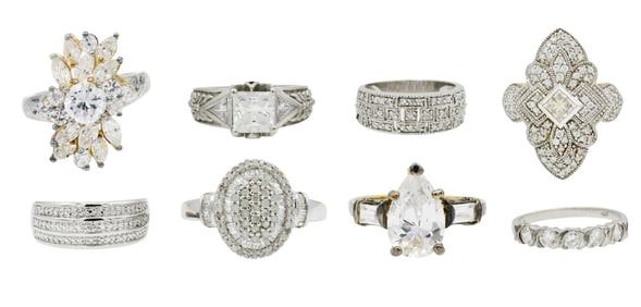 Group of Sterling Silver Rings