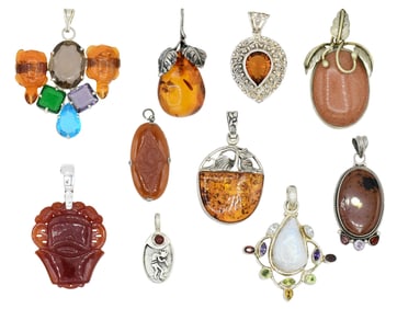 Group of Sterling Silver Pendants