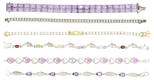Group of Sterling Silver Bracelets