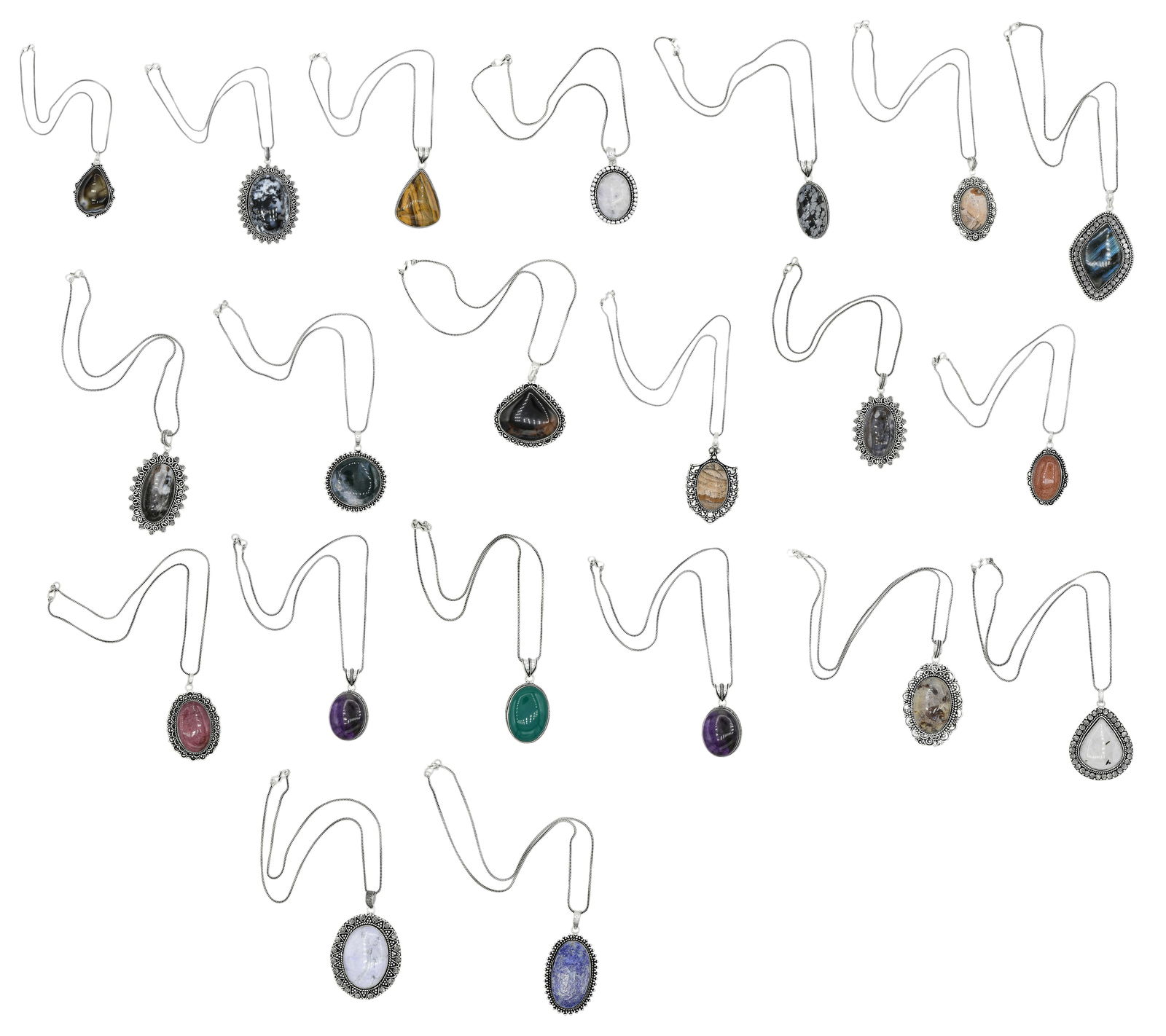 Twenty German Silver Necklaces (1 of 1)