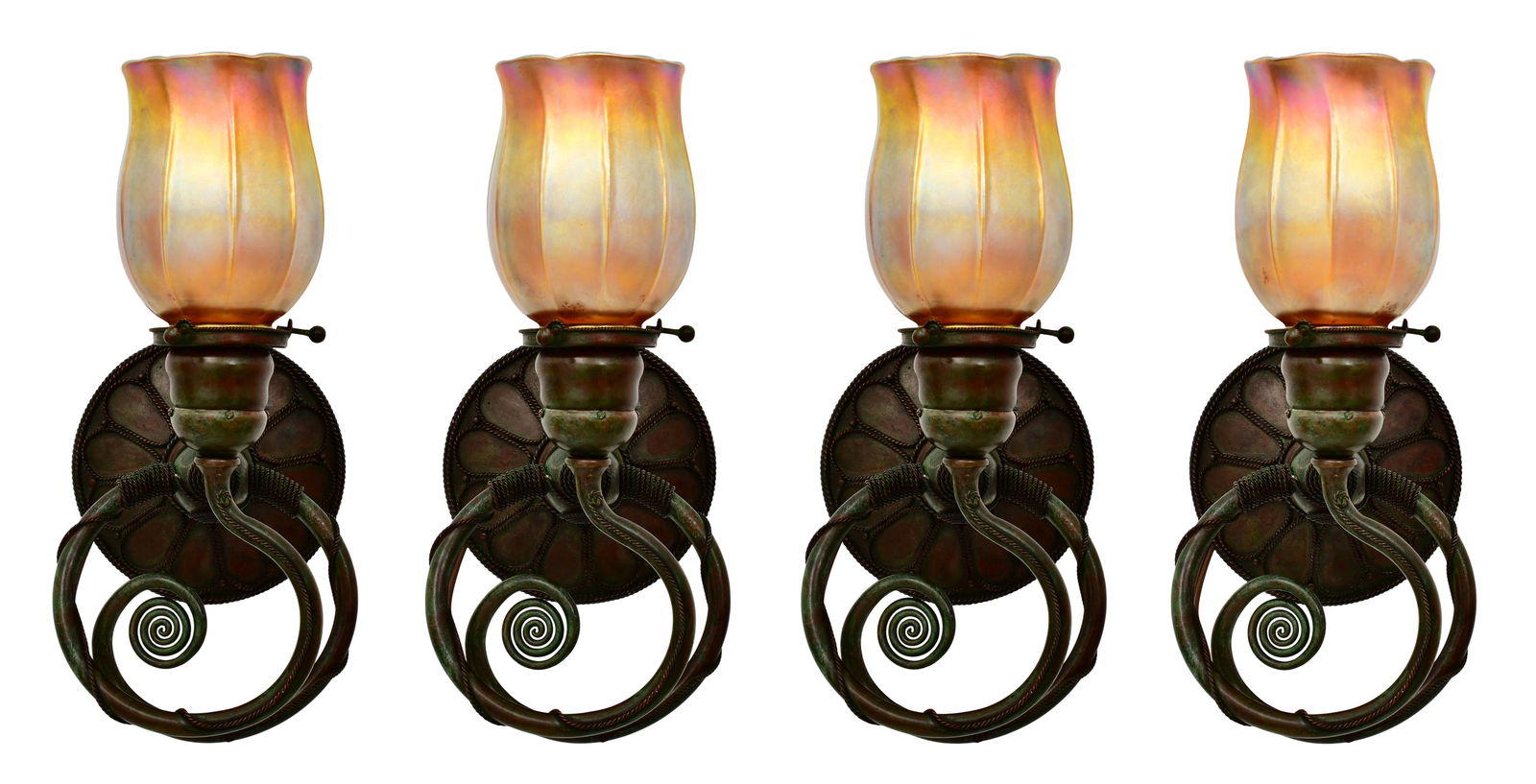 Tiffany Studios, Set of Four Wall Sconces (1 of 12)