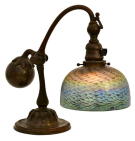 Tiffany Studios "Damascene" Counter-Balance Desk Lamp