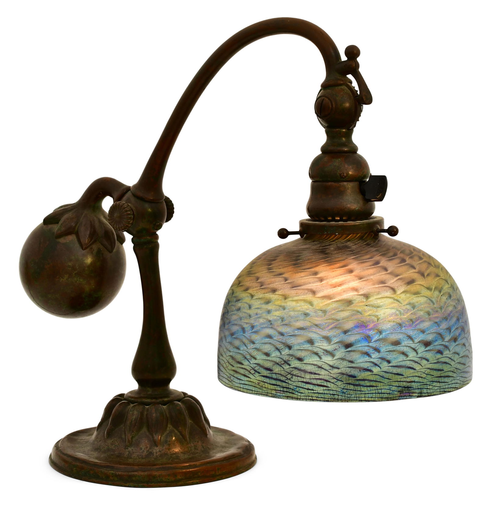 Tiffany Studios "Damascene" Counter-Balance Desk Lamp (1 of 6)