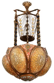 Tiffany Glass & Decorating Co., An Important & Monumental "Moorish" Chandelier, First Presbyterian