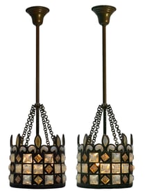 Tiffany Studios, A Pair of "Moorish" Lanterns