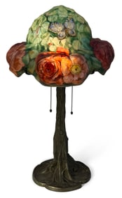 Pairpoint, A Rare Puffy "Rose Bonnet" Table Lamp