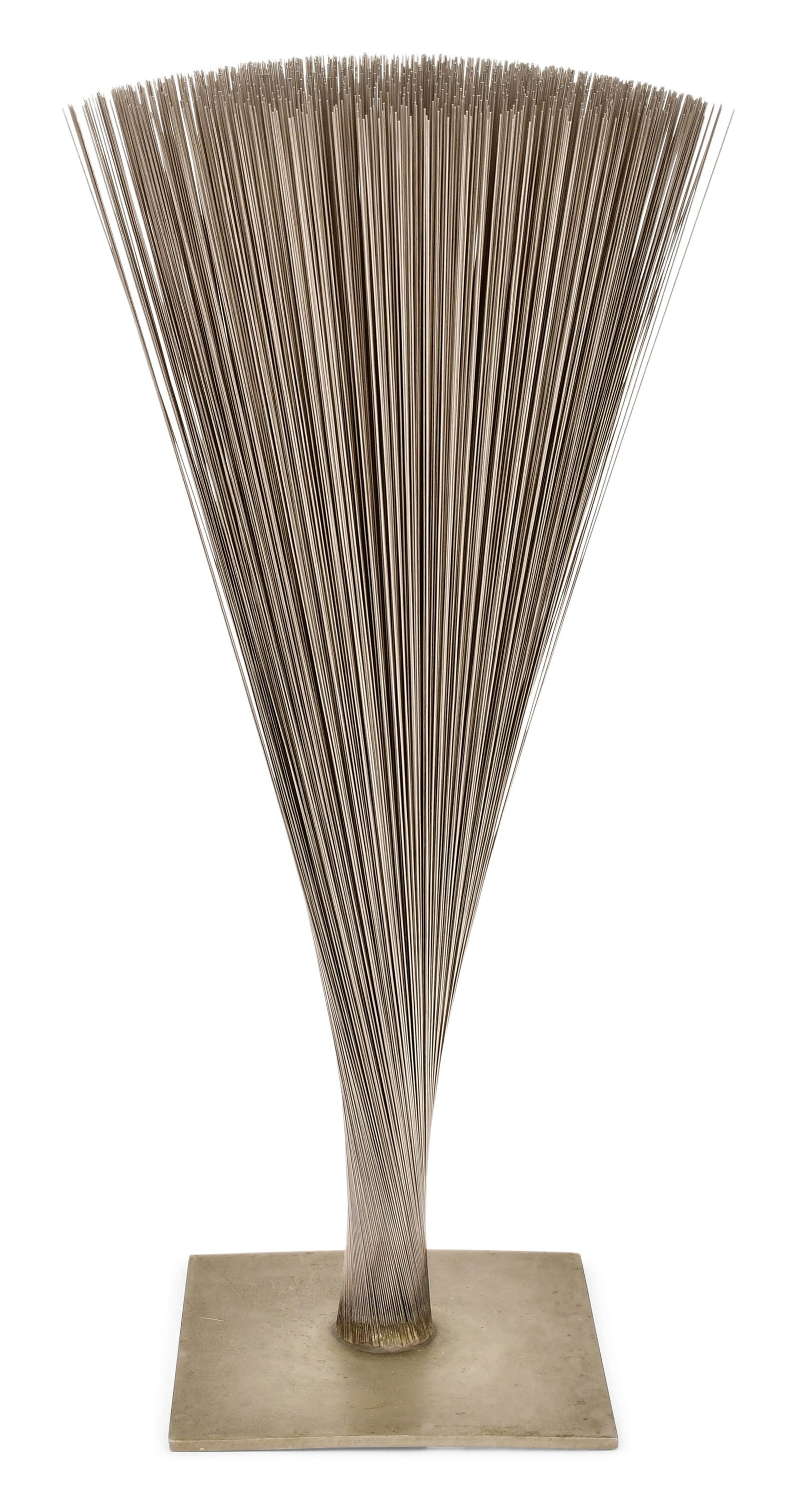 Harry Bertoia (American, 1915-1978), "Small Wheat": Harry Bertoia (American, 1915-1978) "Small Wheat" circa 1968 stainless steel with paper labels for The Gould Collection and Sid Deutsch Gallery 24 1/4 x 11 1/2 inches This work is included in the