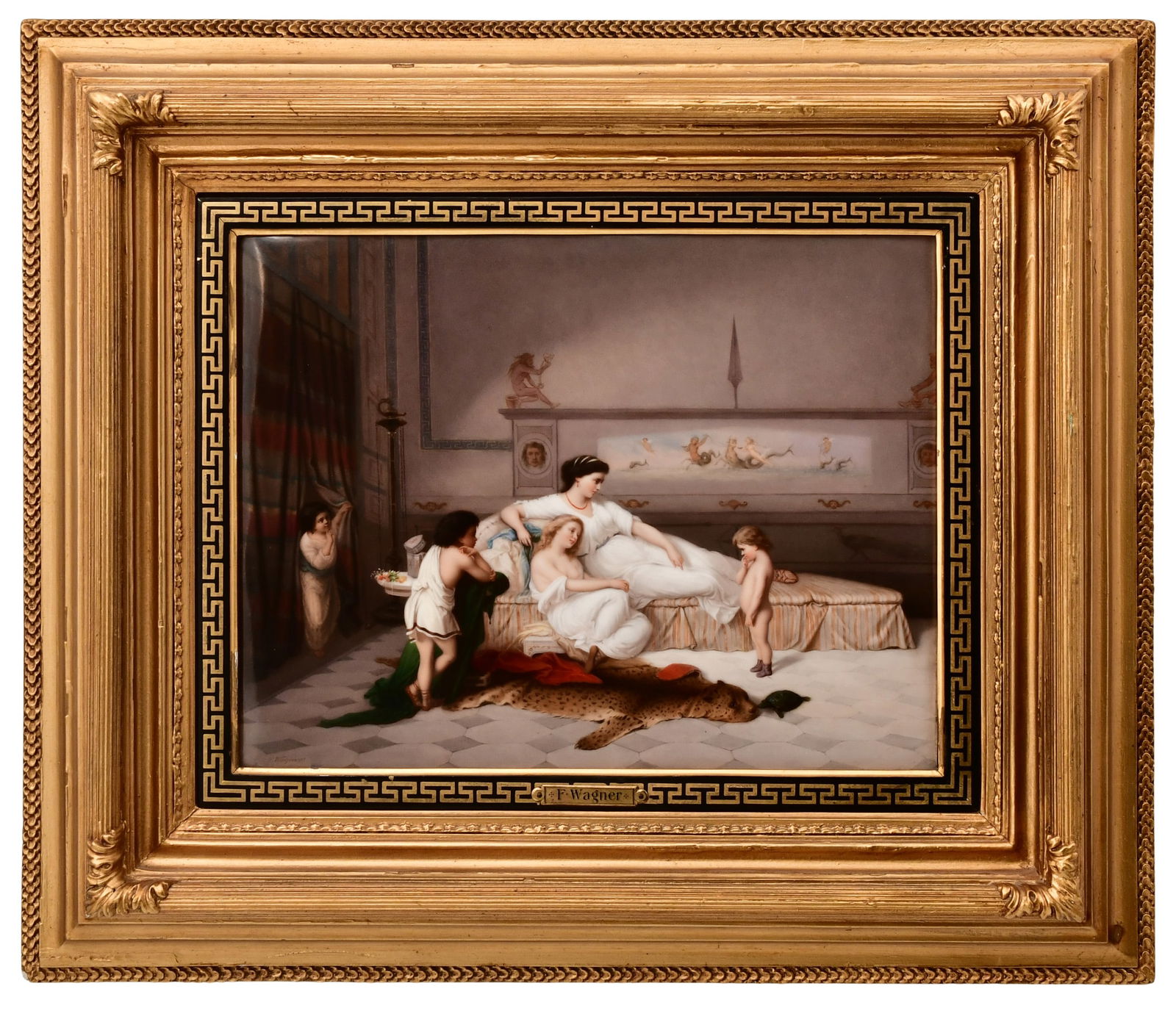 A Fine Berlin (KPM) Porcelain Plaque, "The Little Culprit": A Fine Berlin (KPM) Porcelain Plaque, "The Little Culprit"late 19th centuryafter the painting by Pierre Olivier Joseph Coomans (1816-1889), impressed "KPM" with scepter mark and artist signed "F. Wagn